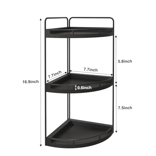 Organizador Esquinero de 3 Niveles en Madera Negra