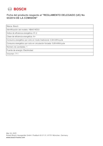 Bosch Serie 4 Horno Multifunción 60cm (HBA514ES3)