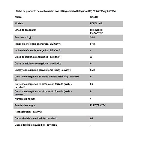 Candy FCP502X - Horno Multifunción