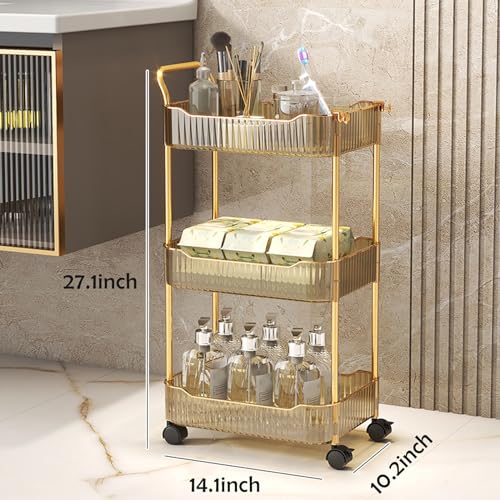 Carrito de Almacenamiento Acrílico Transparente con Ruedas