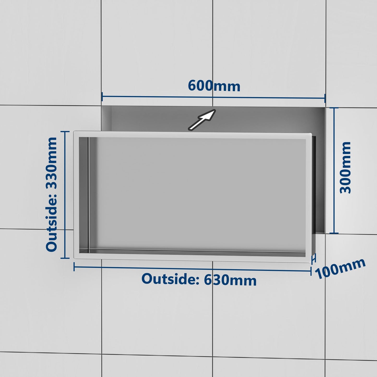 Neodrain Nicho de Ducha Empotrado con Estante (60x30 cm)