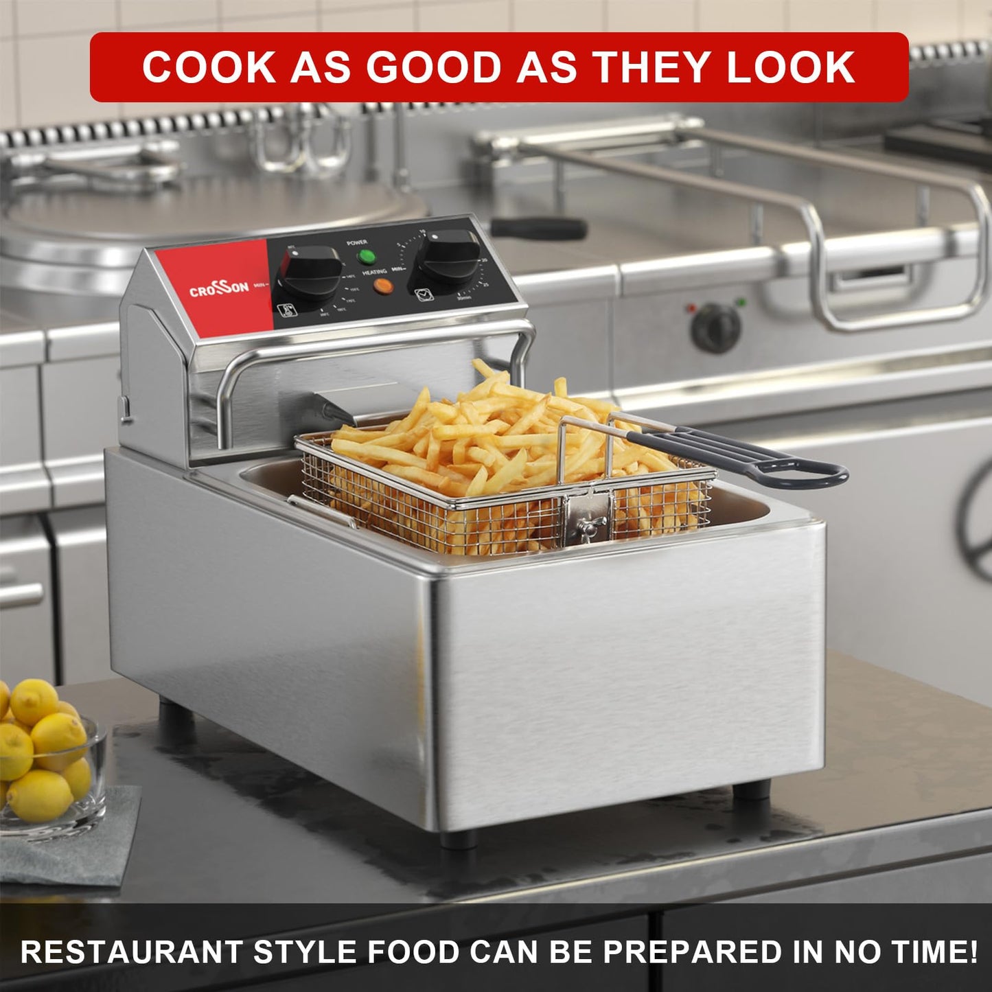 Freidora Eléctrica de Sobremesa CROSSON 6L
