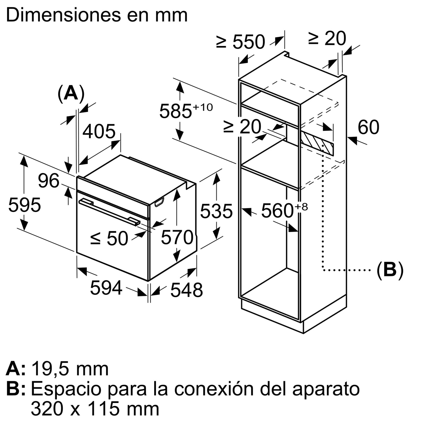 Bosch Serie 4 Horno Multifunción 60cm (HBA514ES3)