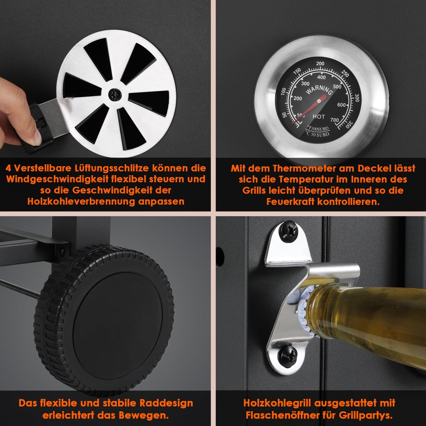 TLSUNNY Barbacoa de Carbón XXL