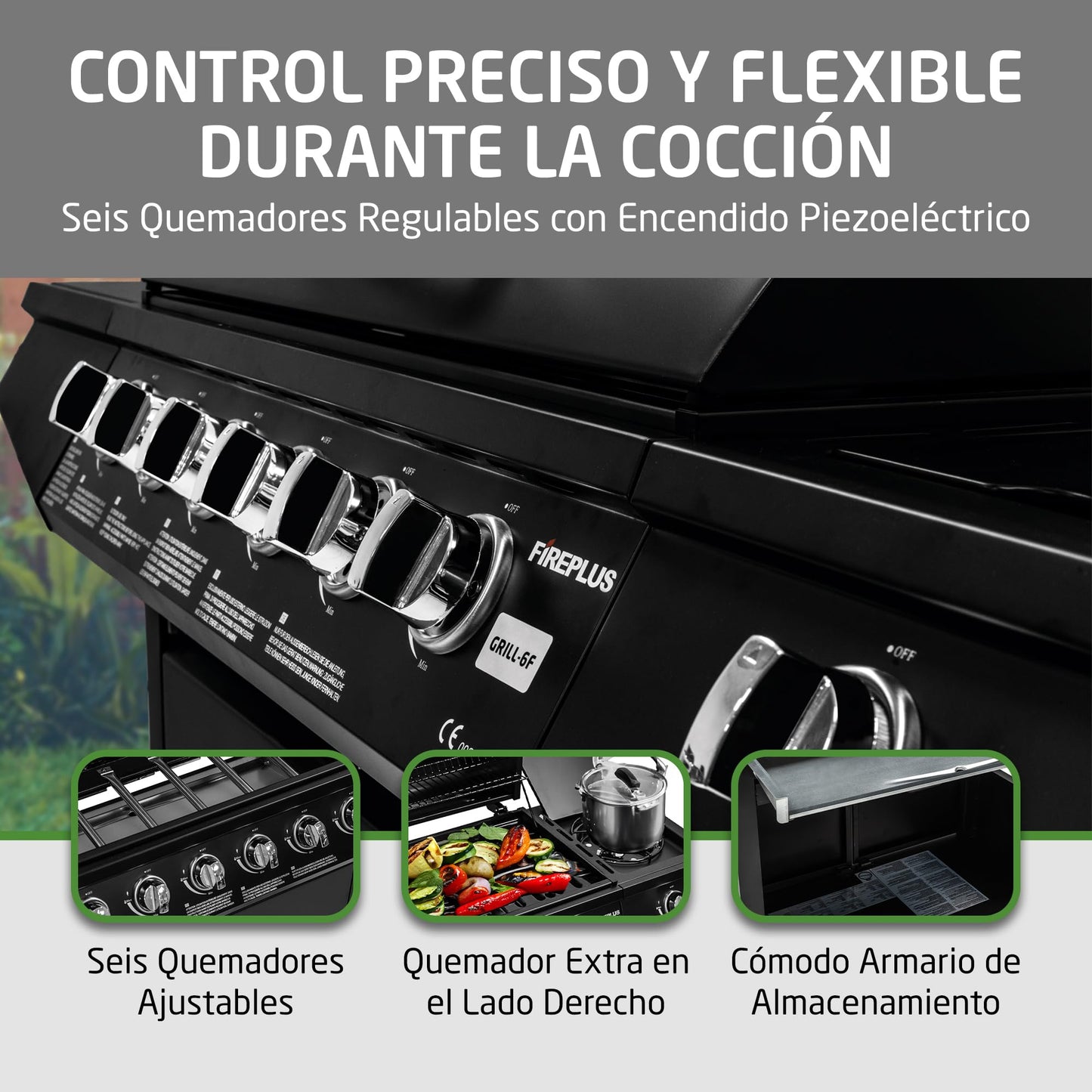 Amig Barbacoa de Gas Fireplus 6+1 XXL