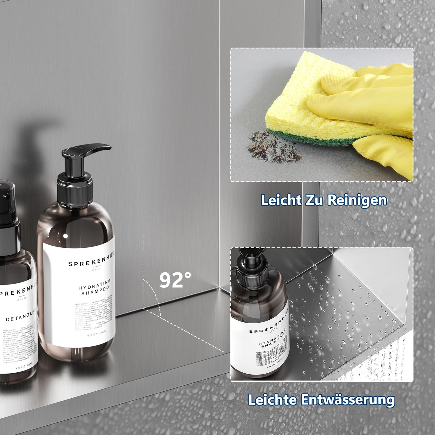 Neodrain Nicho de Ducha Empotrado con Estante (60x30 cm)