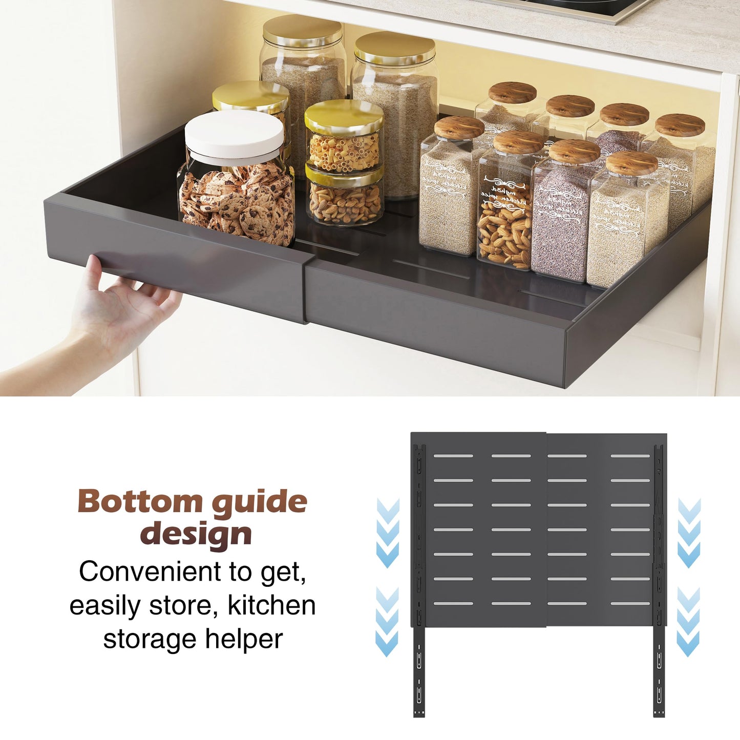 Organizadores Deslizantes Extensibles para Gabinetes de Cocina y Baño