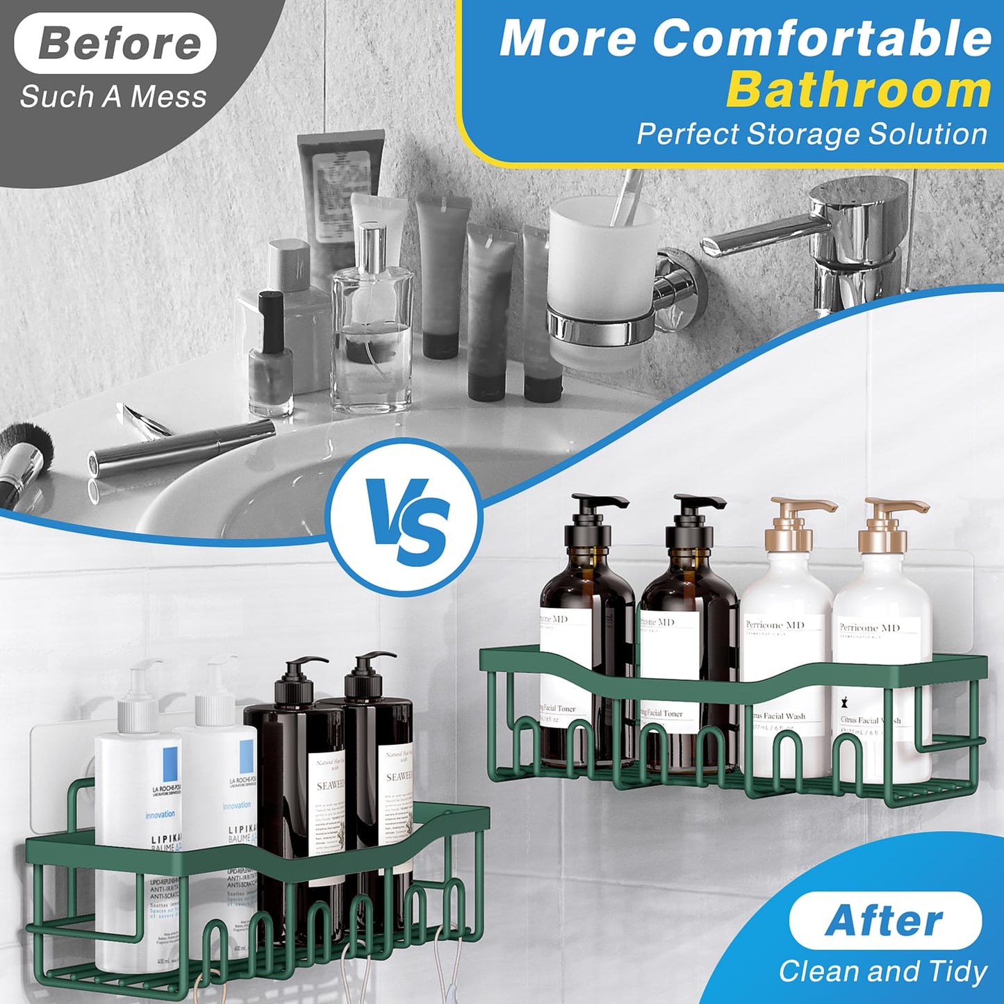 EUDELE Set de 5 Organizadores de Ducha