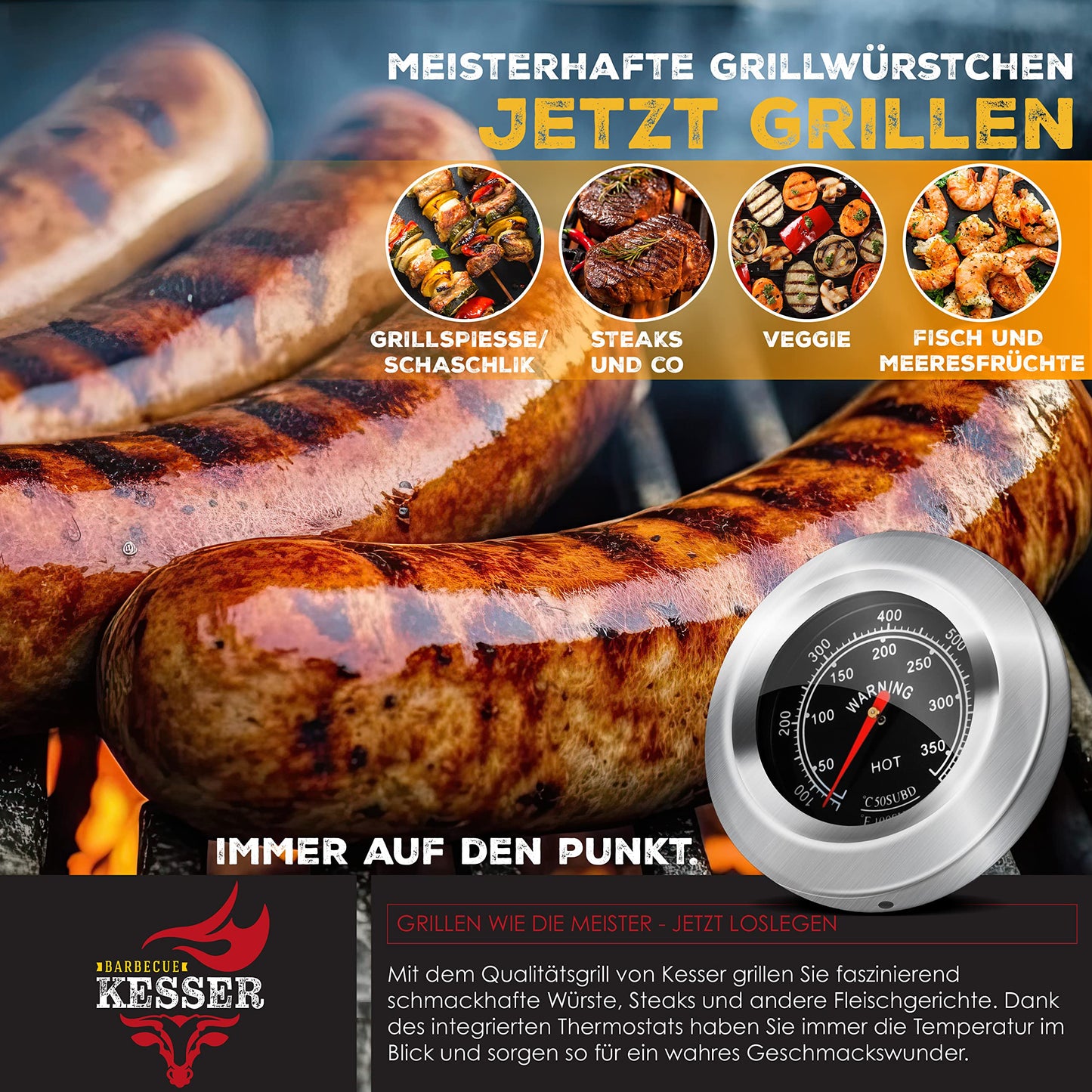 KESSER® Parrilla de Carbón con Carrito