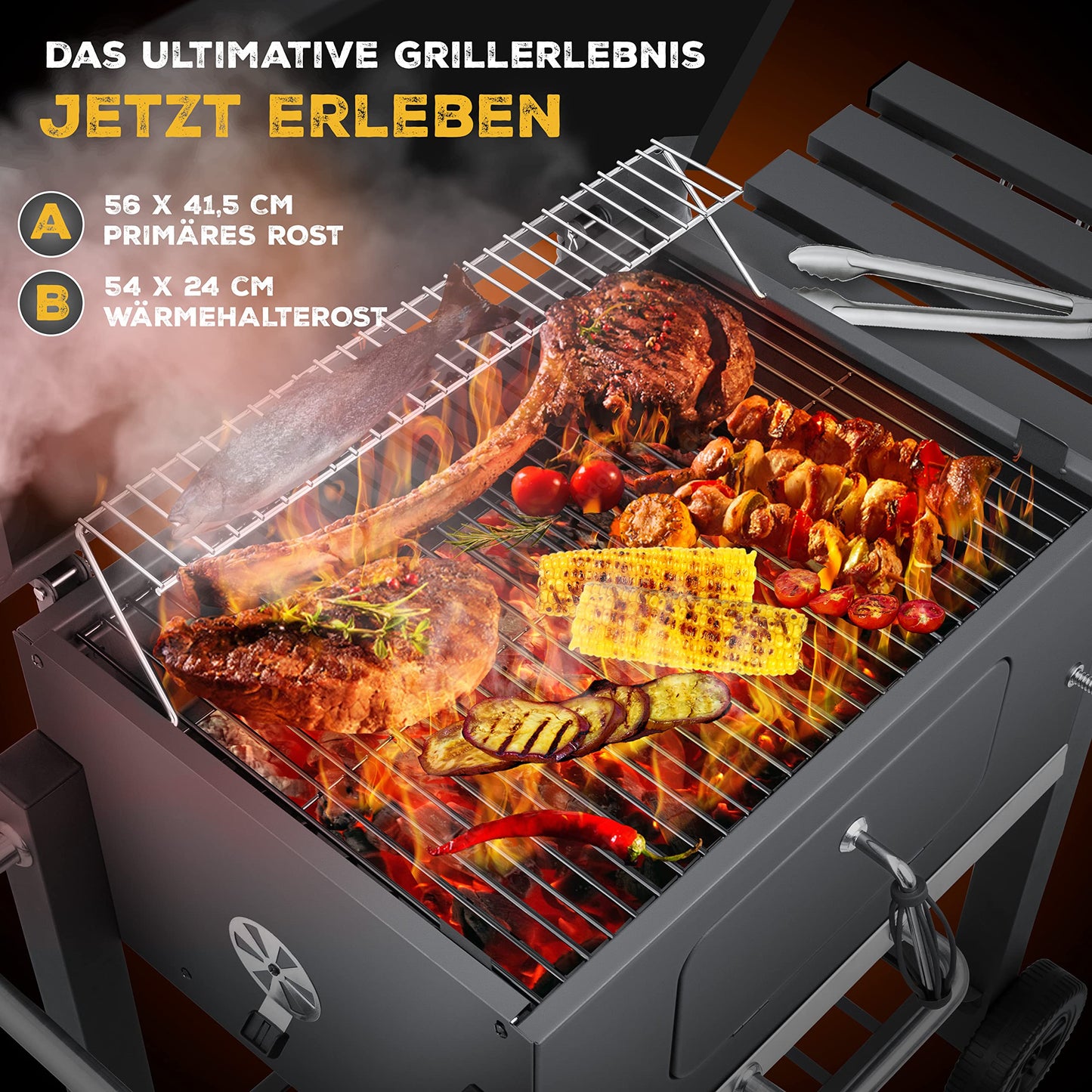 KESSER® Parrilla de Carbón con Carrito