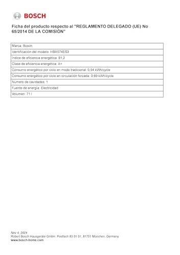 Bosch Serie 4 HBA574ES3 Horno Multifunción Pirolítico