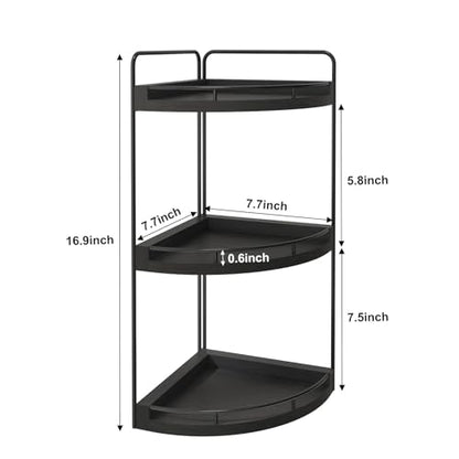 Organizador Esquinero de 3 Niveles en Madera Negra