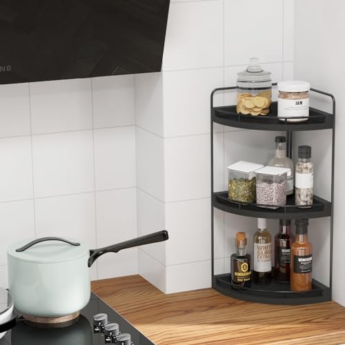 Organizador Esquinero de 3 Niveles en Madera Negra