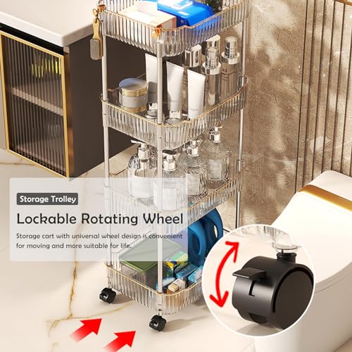 Carrito de Almacenamiento Acrílico Transparente con Ruedas