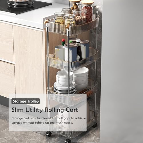 Carrito de Almacenamiento Acrílico Transparente con Ruedas