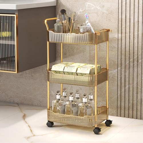 Carrito de Almacenamiento Acrílico Transparente con Ruedas