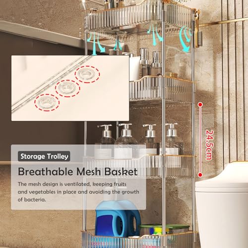 Carrito de Almacenamiento Acrílico Transparente con Ruedas