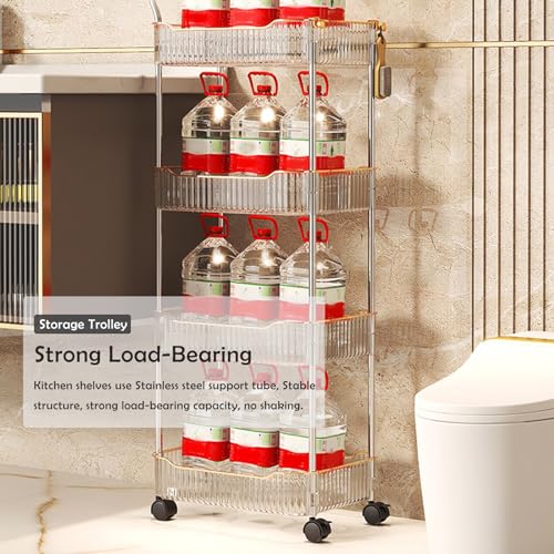 Carrito de Almacenamiento Acrílico Transparente con Ruedas