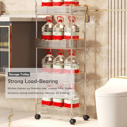 Carrito de Almacenamiento Acrílico Transparente con Ruedas