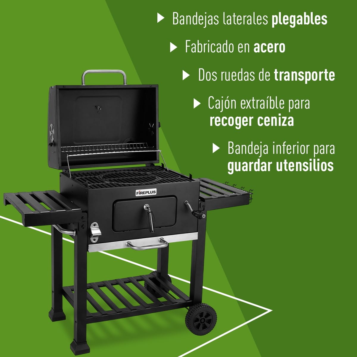 Amig Barbacoa de Carbón Portátil con Ruedas