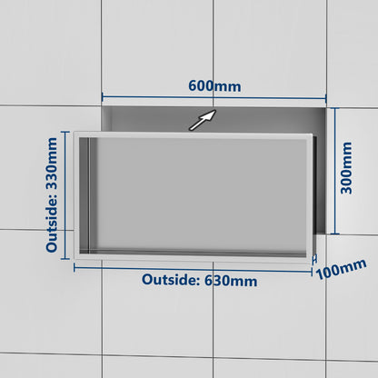 Neodrain Nicho de Ducha Empotrado con Estante (60x30 cm)