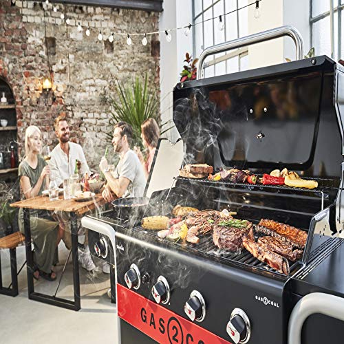 Char-Broil Gas2Coal 2.0 440 Barbacoa Híbrida de 4 Quemadores