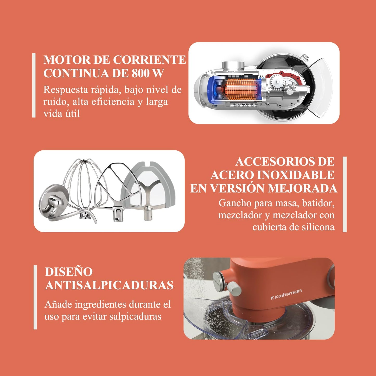 Kraftsman Robot de Cocina y Amasadora para Pan