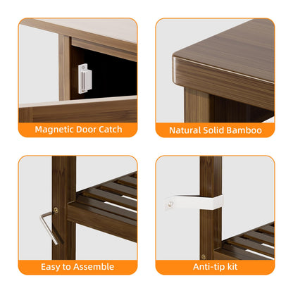Armario de Baño de Bambú Color Nogal