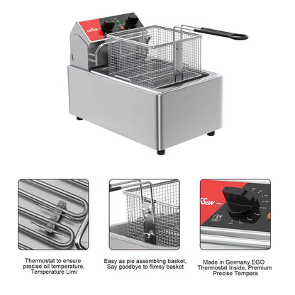 Freidora Eléctrica de Sobremesa CROSSON 6L