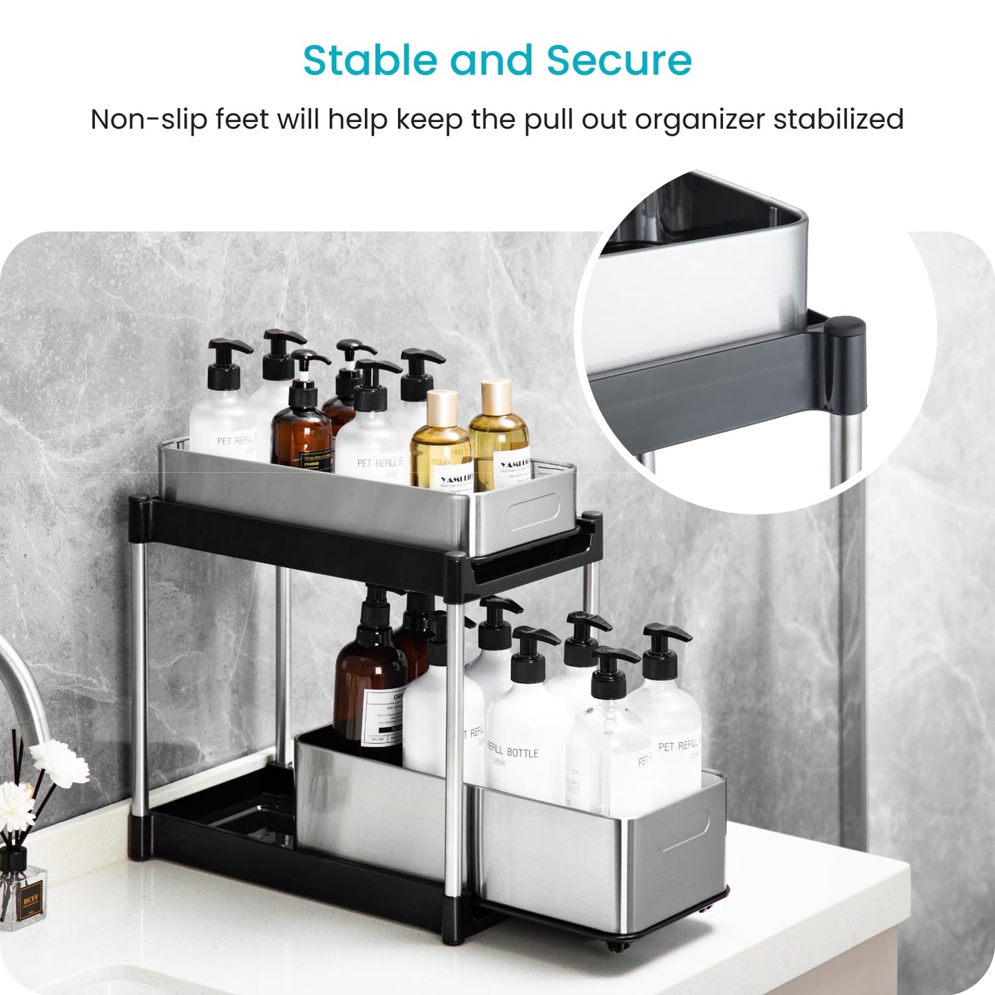 Home Zone Living Organizador Extraíble de 2 Niveles