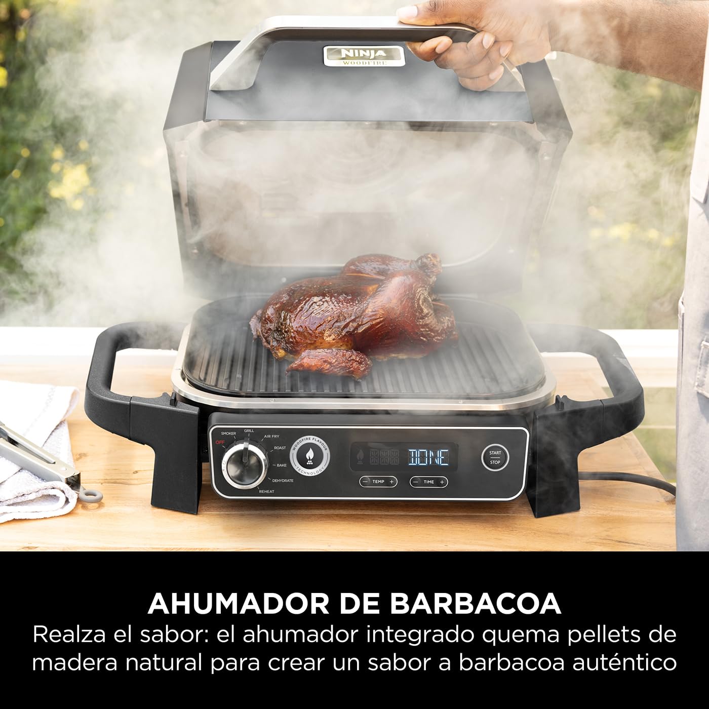 Ninja Woodfire Parrilla Eléctrica Exterior 7 en 1