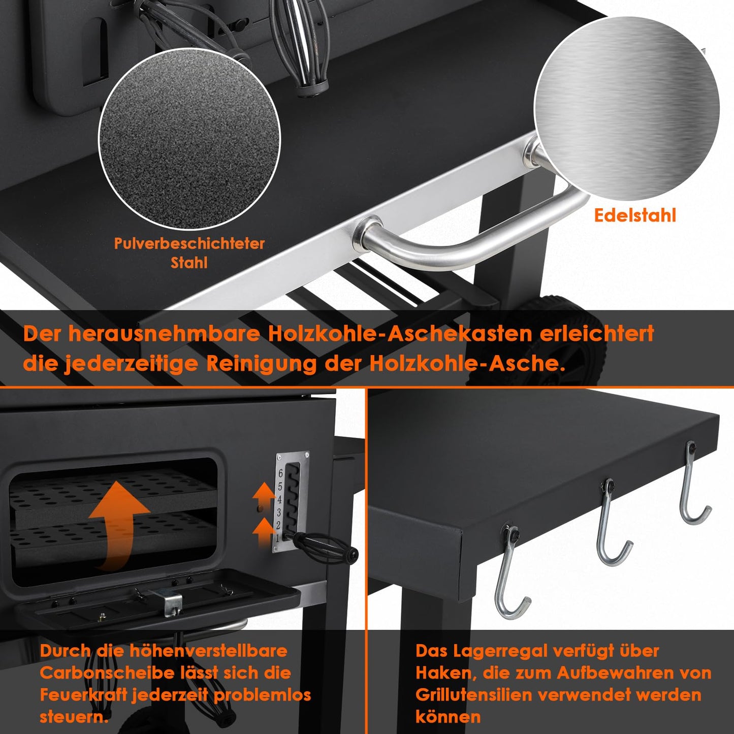 TLSUNNY Barbacoa de Carbón XXL