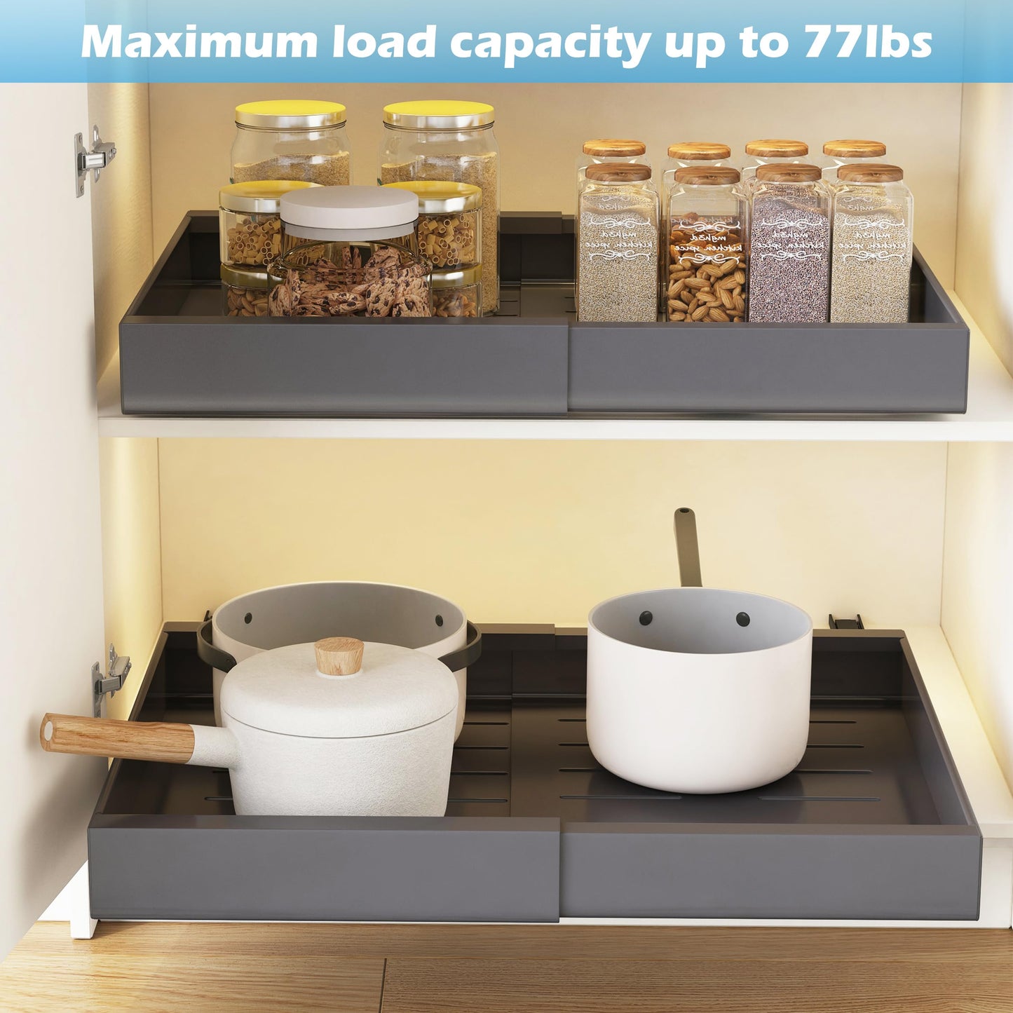 Organizadores Deslizantes Extensibles para Gabinetes de Cocina y Baño