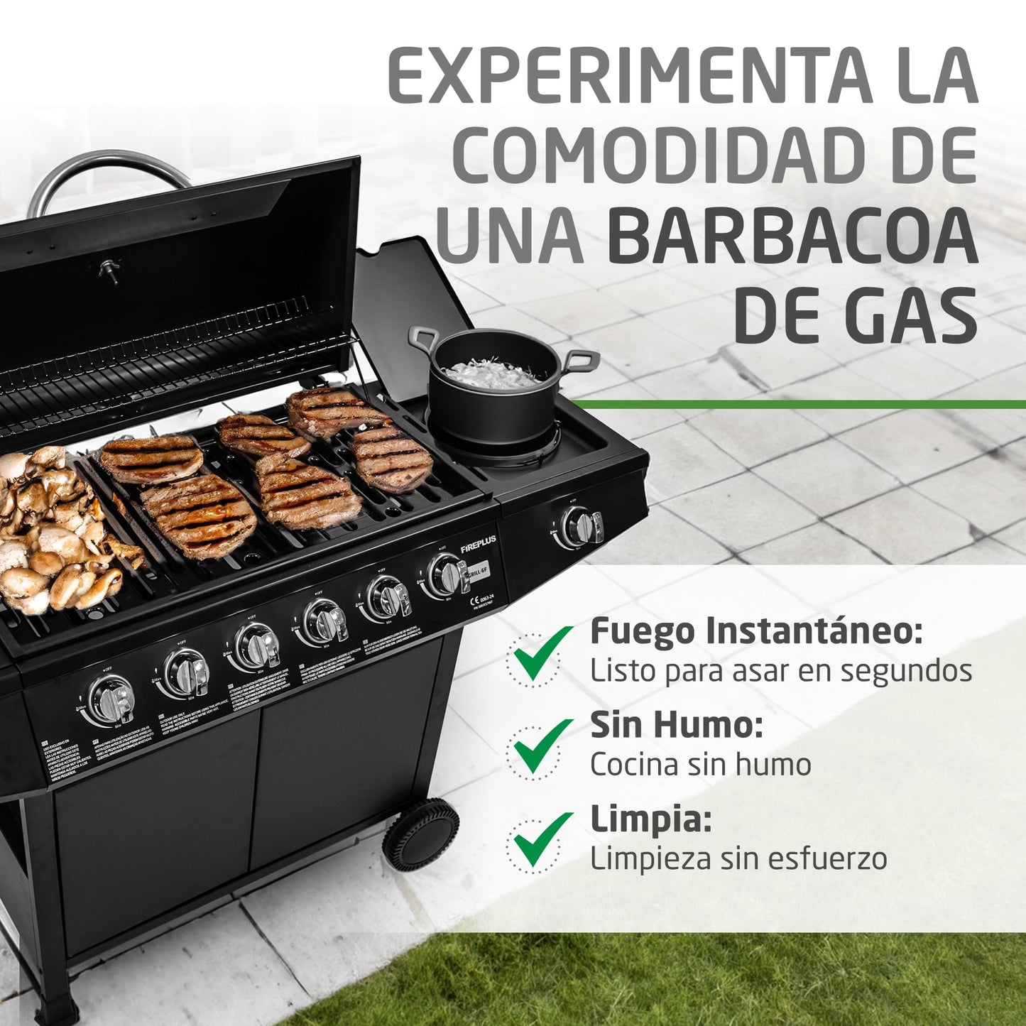 Amig Barbacoa de Gas Fireplus 6+1 XXL