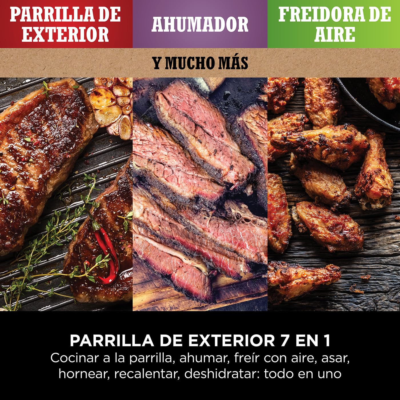 Ninja Woodfire Parrilla Eléctrica Exterior 7 en 1