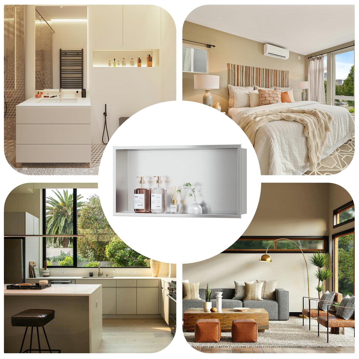 Neodrain Nicho de Ducha Empotrado con Estante (60x30 cm)