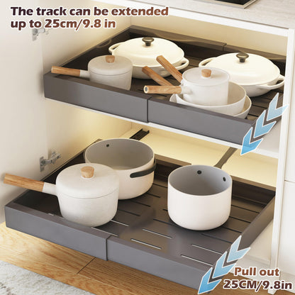Organizadores Deslizantes Extensibles para Gabinetes de Cocina y Baño