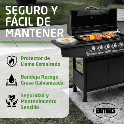 Amig Barbacoa de Gas Fireplus 6+1 XXL