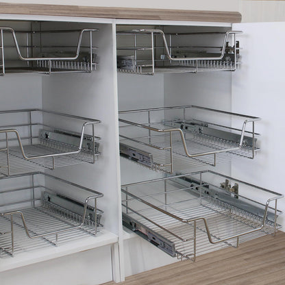 Kukoo Set de 6 Cestas Metálicas Extraíbles para Armarios de 50 cm