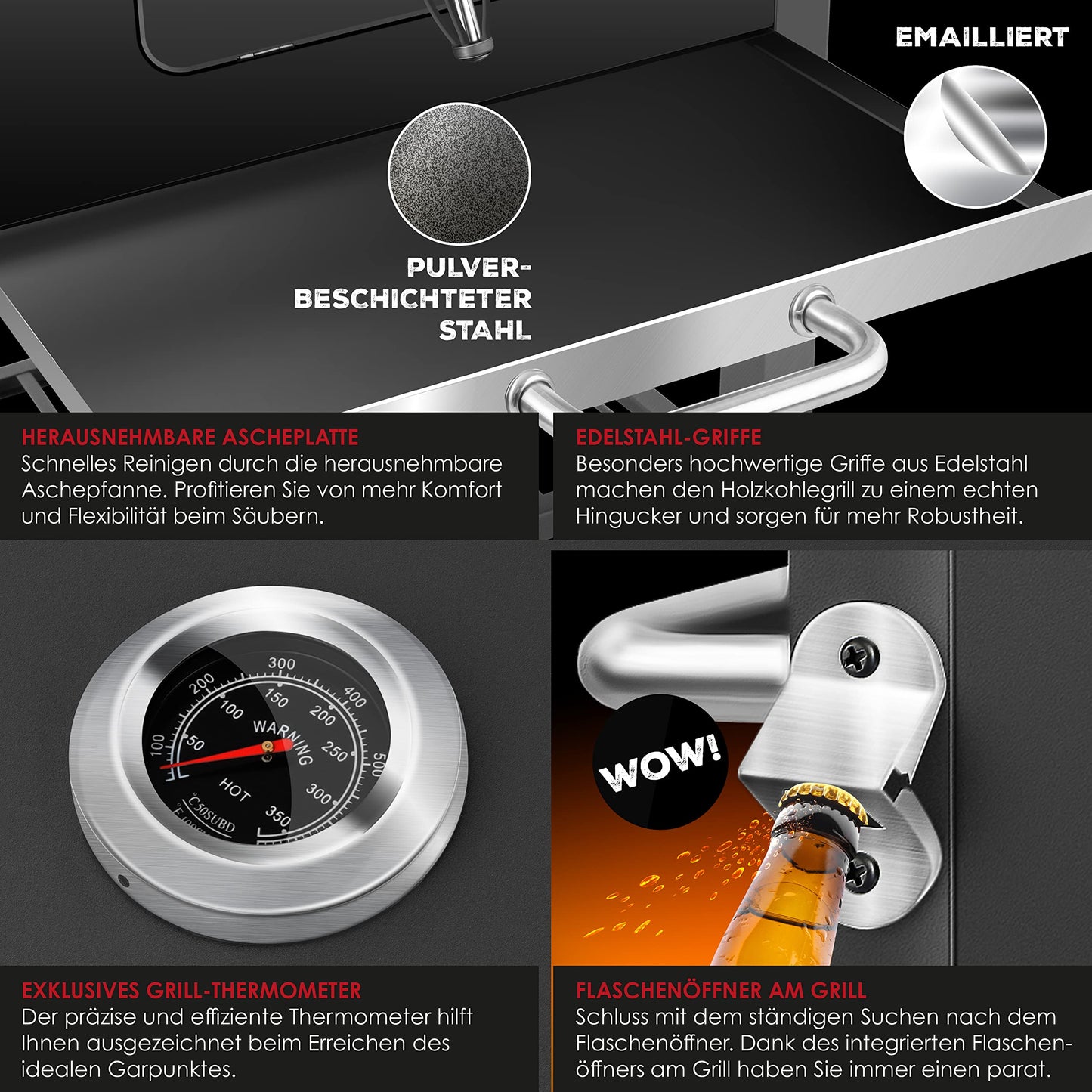 KESSER® Parrilla de Carbón con Carrito